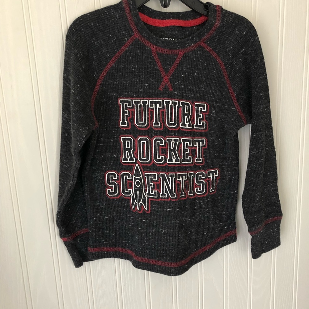 Boys thermal dark gray graphic shirt